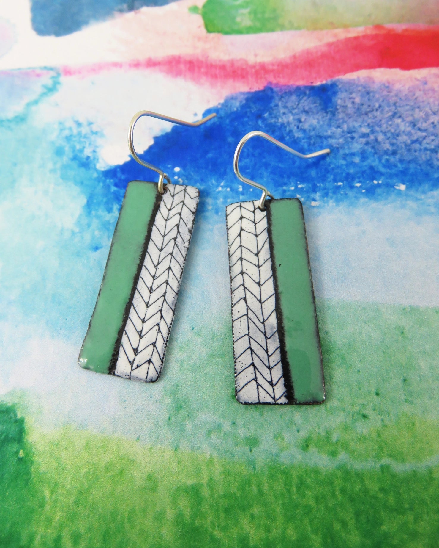 830 Degrees {HAND DRAWN} earrings
