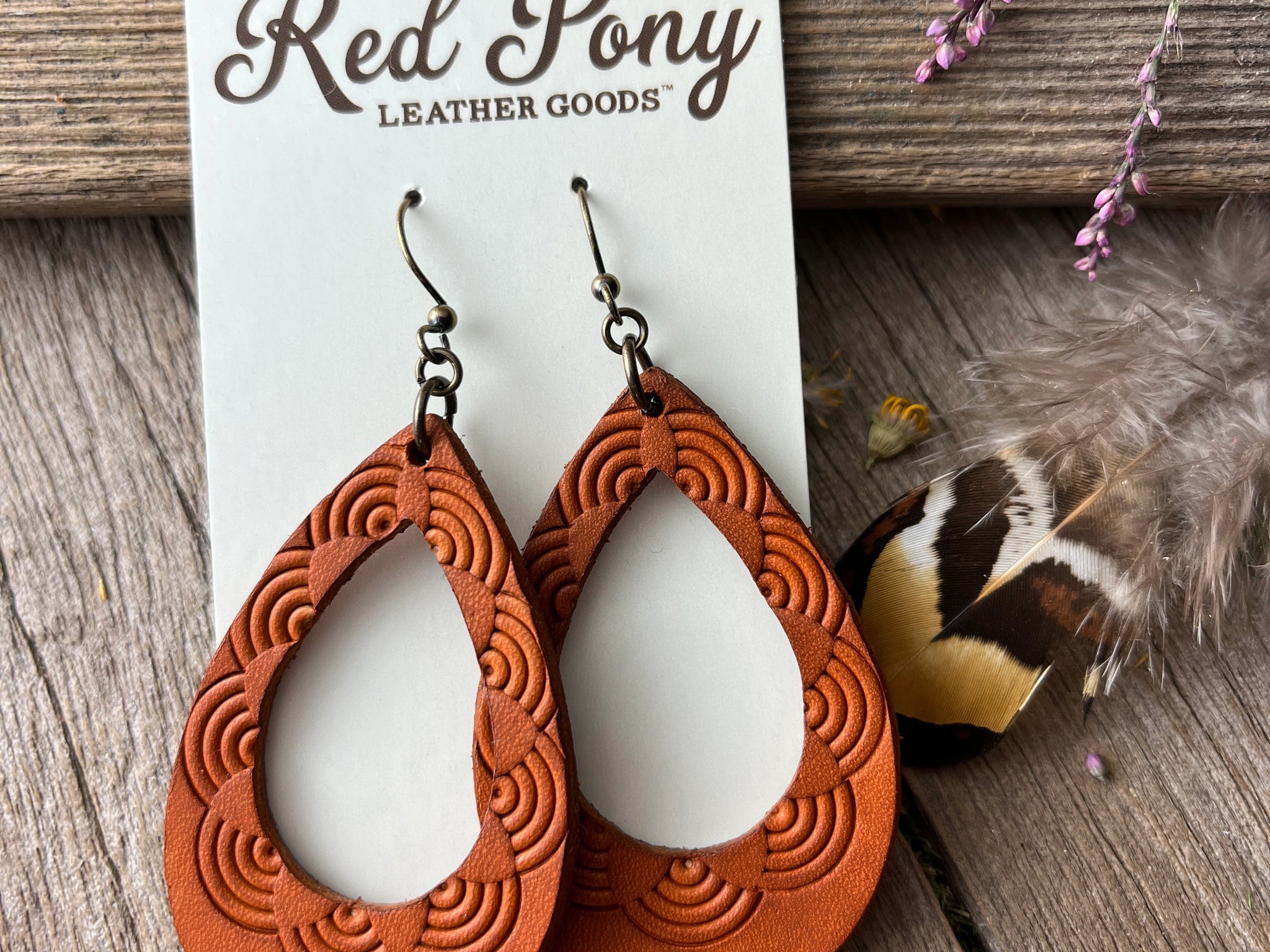 Red Pony Leather Goods {GEOMETRIC} Open Teardrop