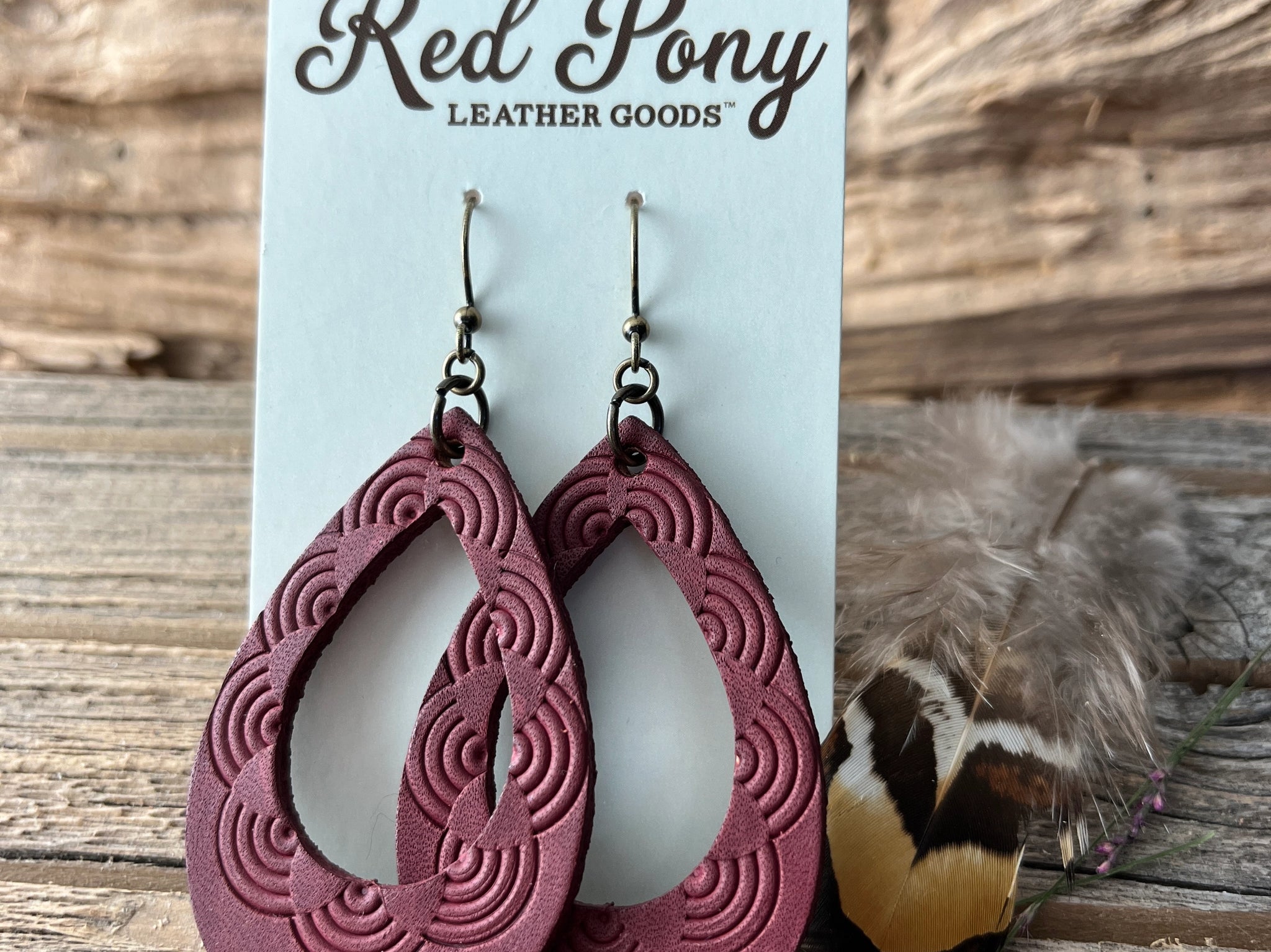 Red Pony Leather Goods {GEOMETRIC} Open Teardrop