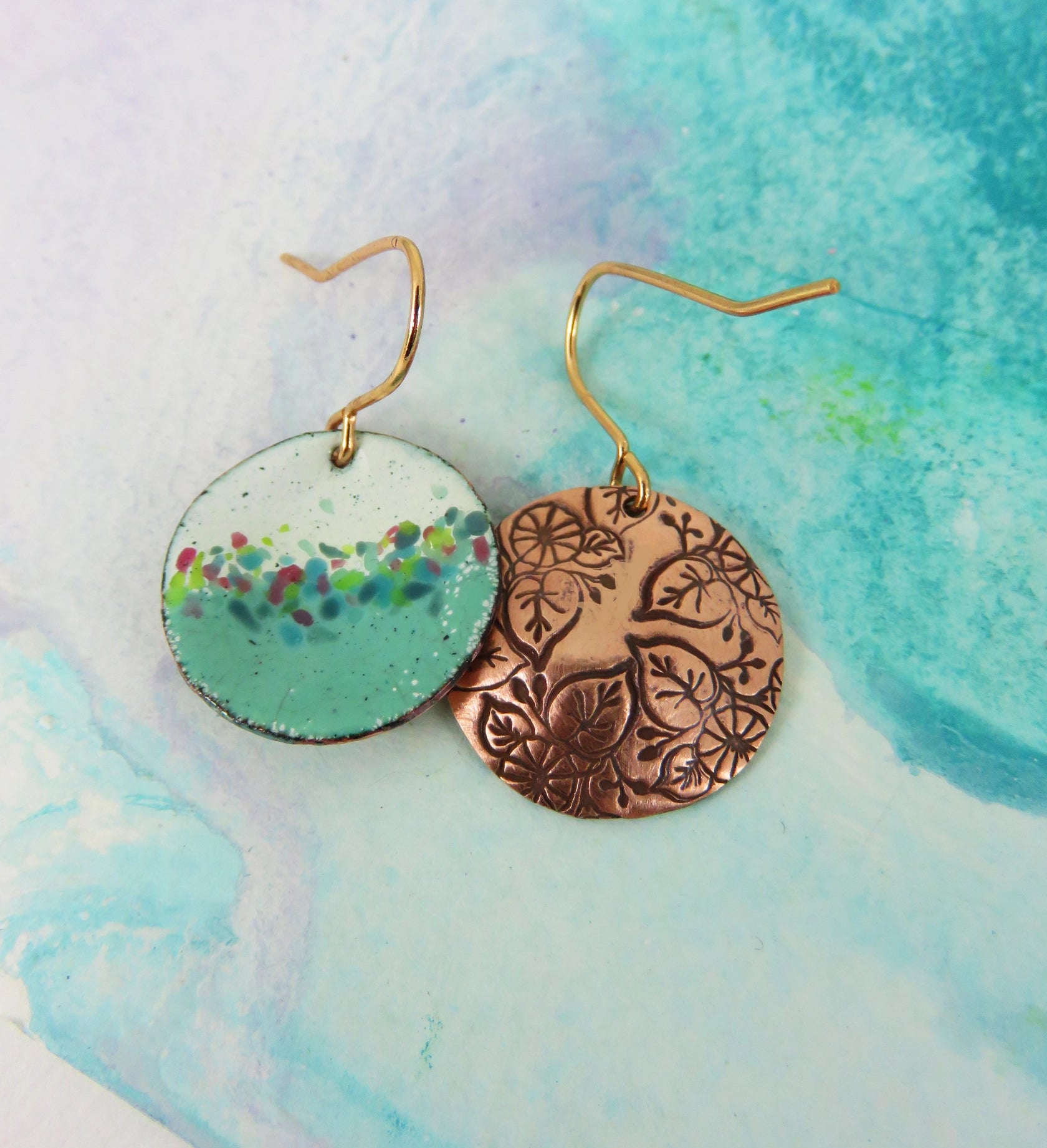 830 Degrees {JADE CONFETTI} earrings + pendant