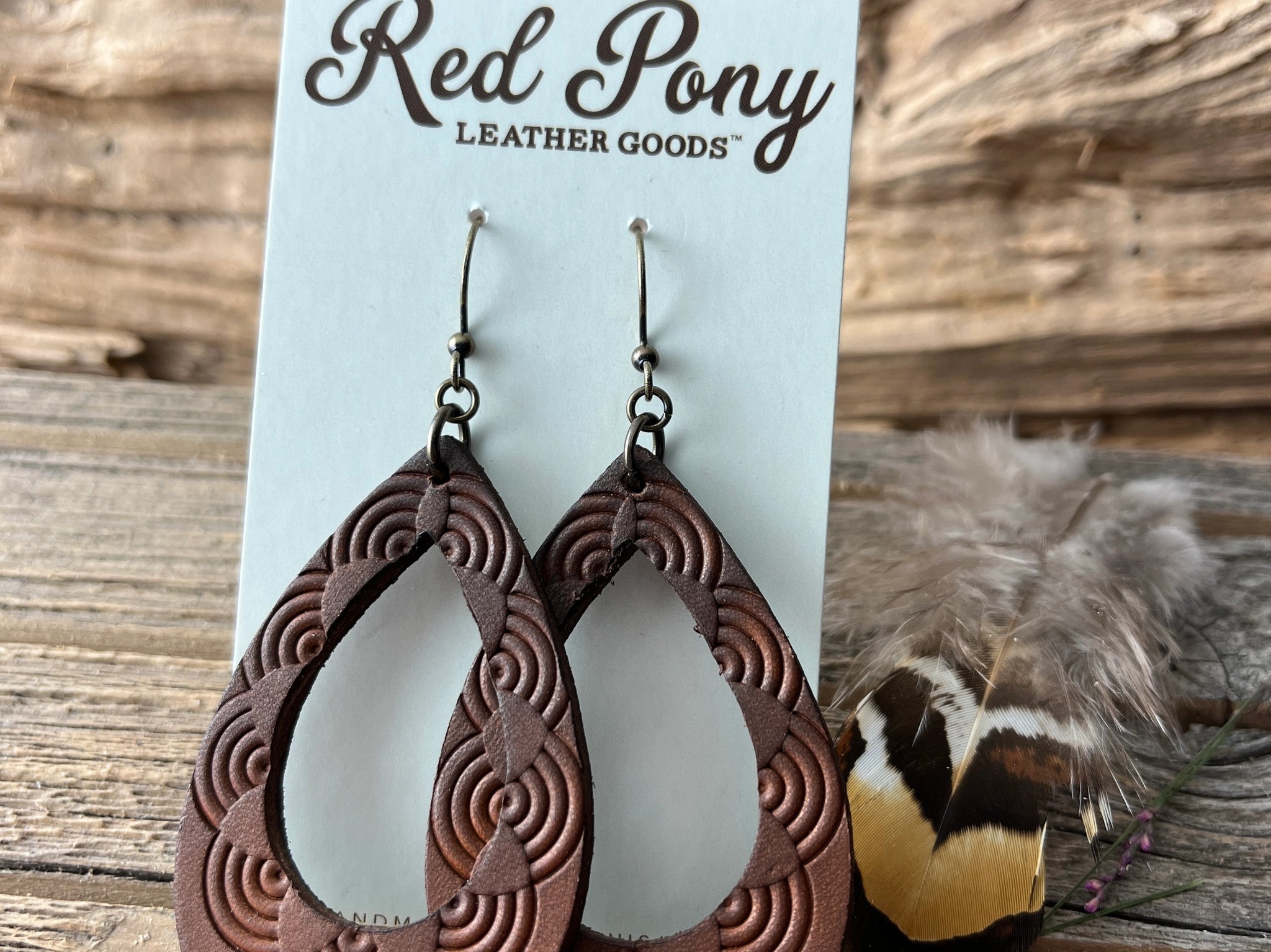 Red Pony Leather Goods {GEOMETRIC} Open Teardrop