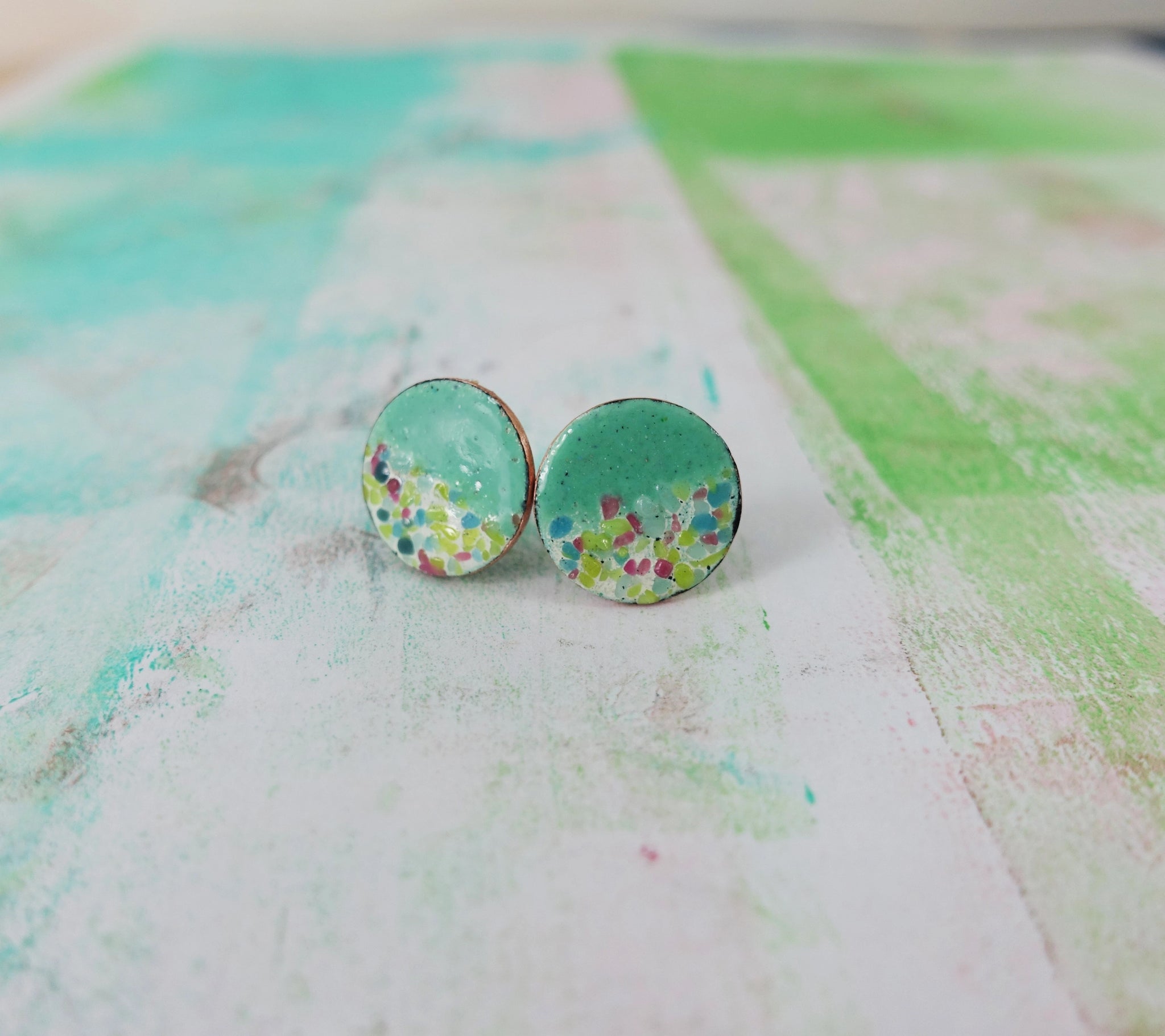 830 Degrees {JADE CONFETTI} earrings + pendant