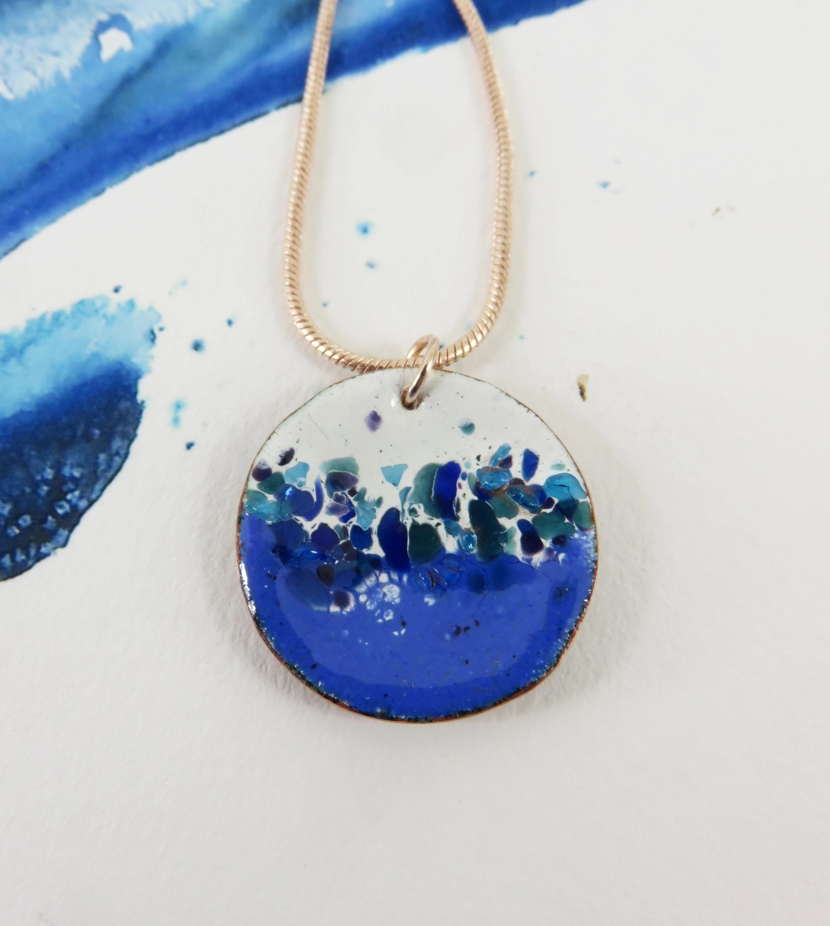 830 Degrees {INDIGO CONFETTI} earrings + pendant