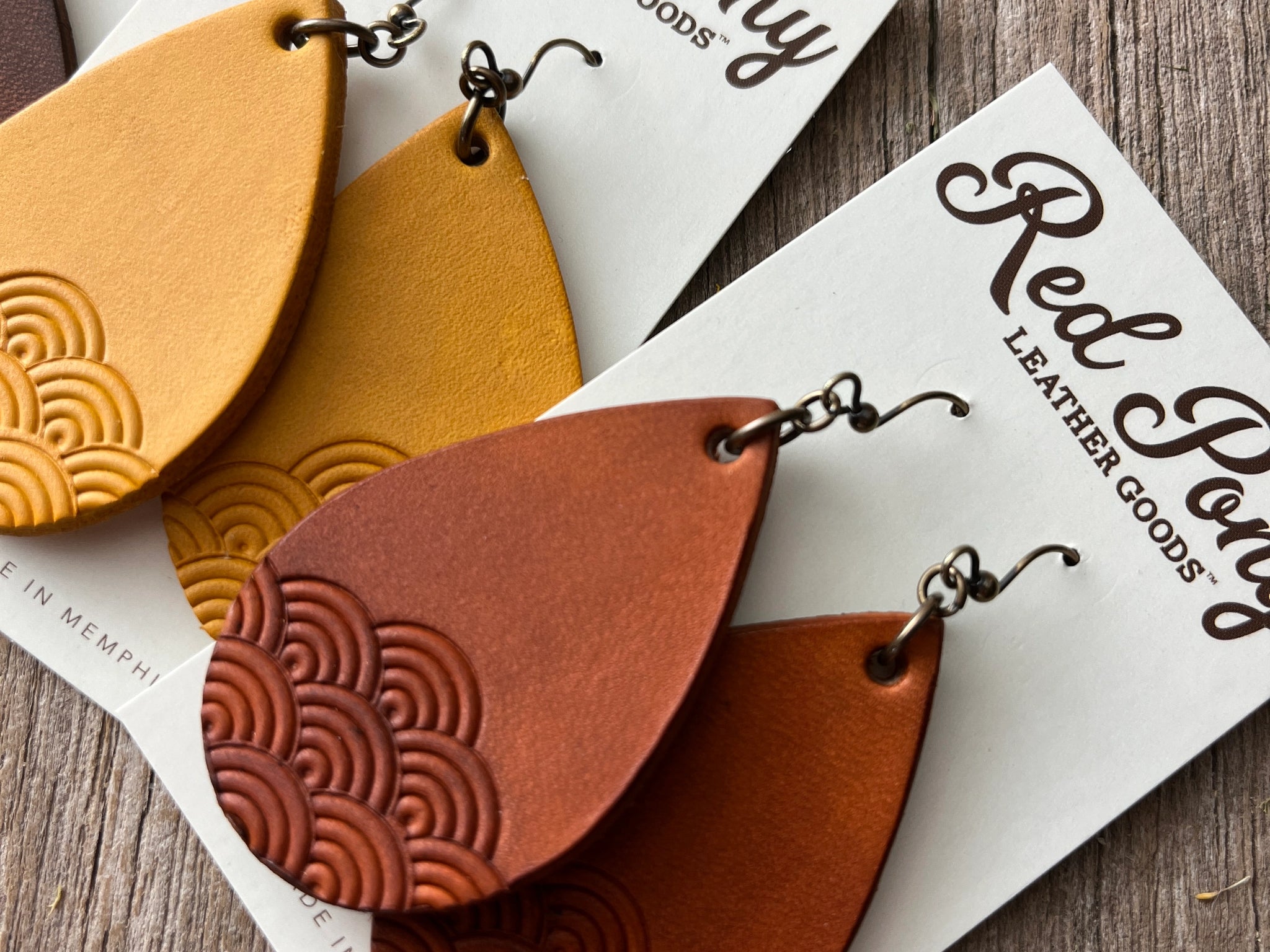 Red Pony Leather Goods {GEOMETRIC} Teardrop