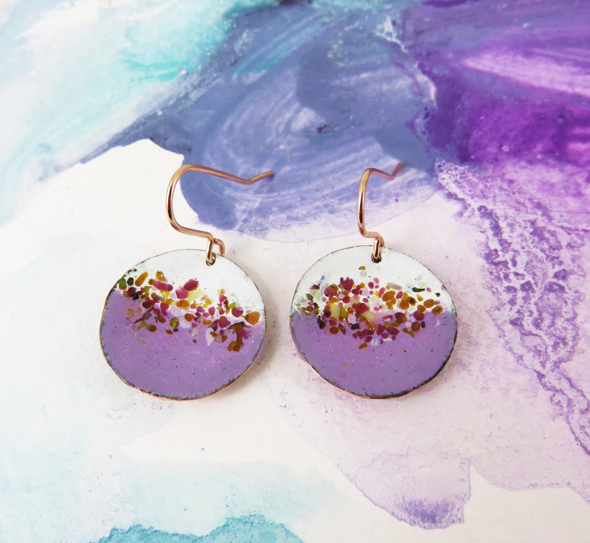 830 Degrees {VIOLET CONFETTI} earrings + pendant