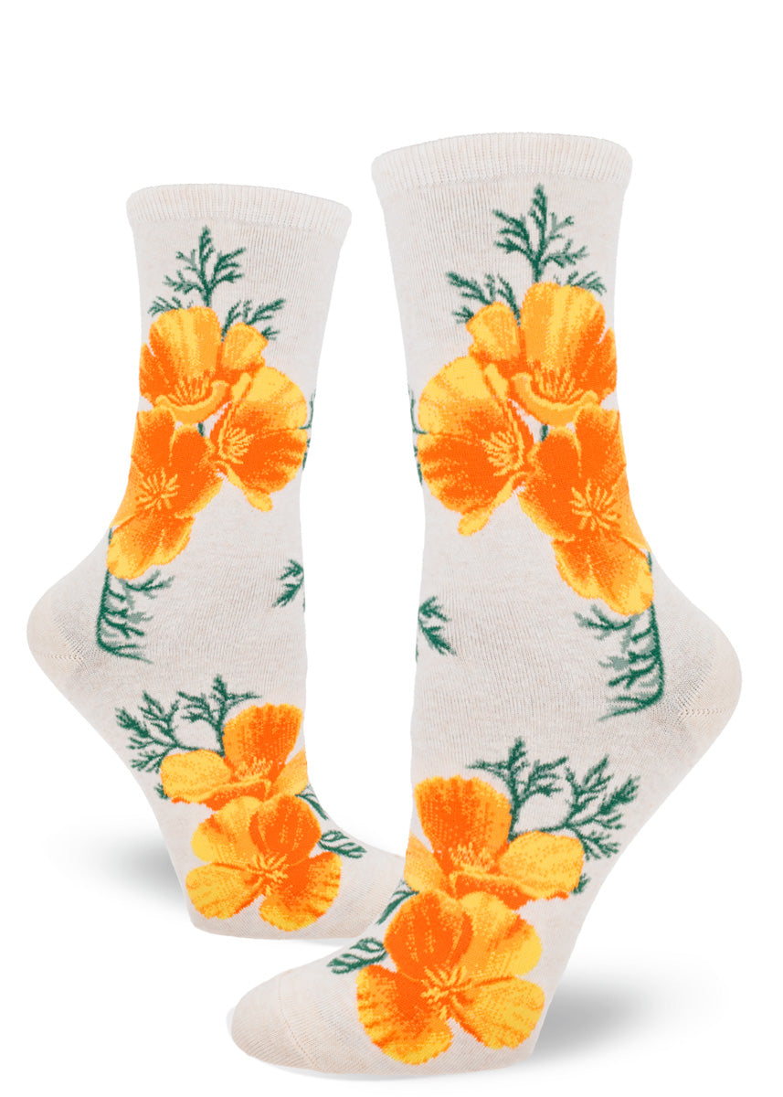 Modsocks {CALIFORNIA POPPY} women's crew + knee high