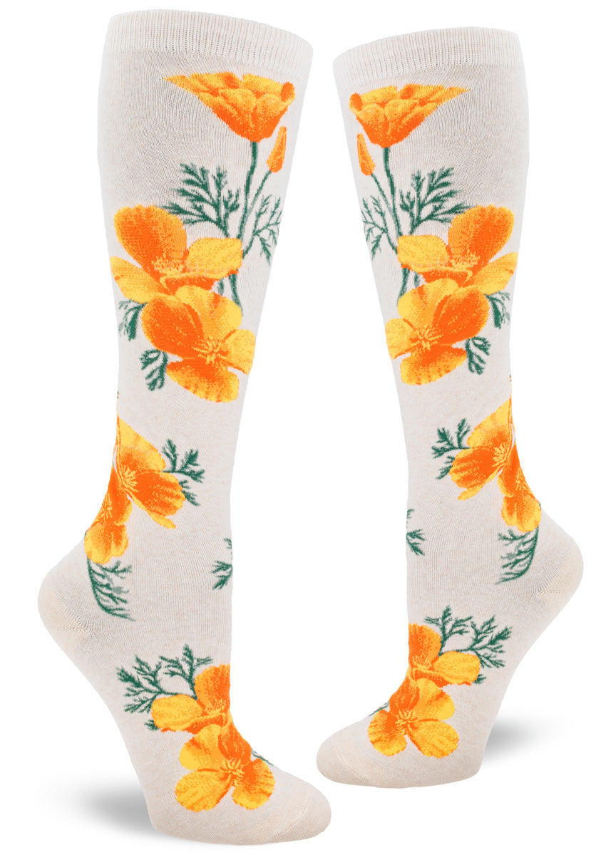 Modsocks {CALIFORNIA POPPY} women's crew + knee high