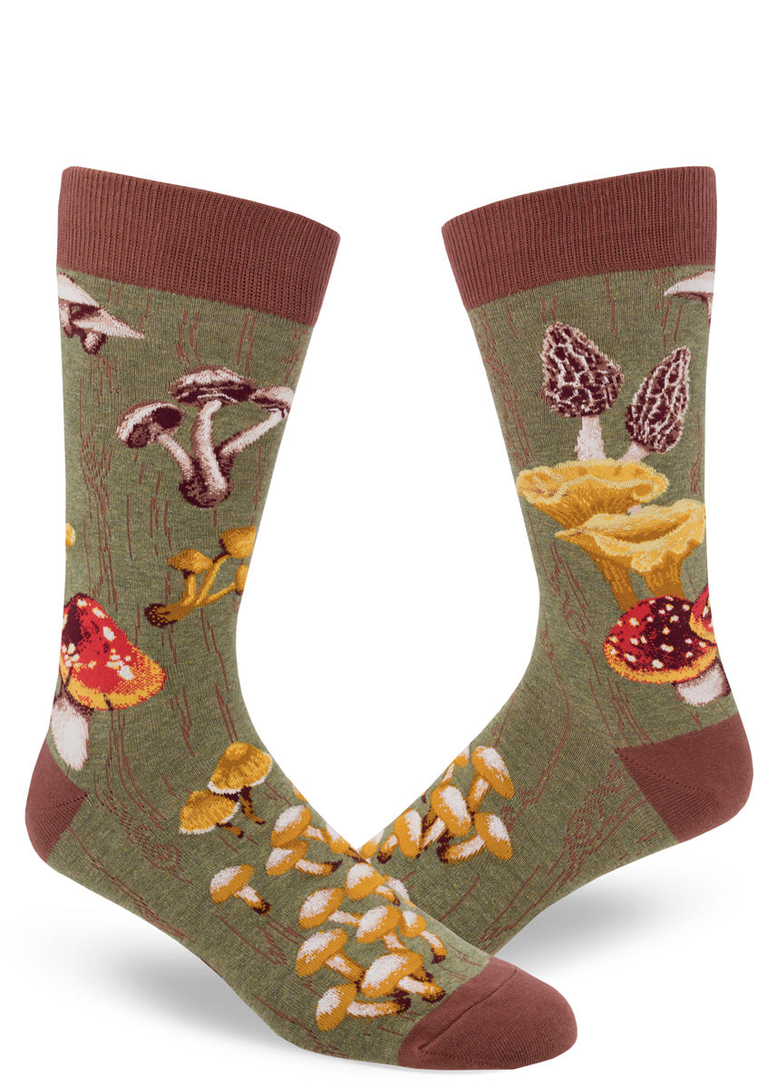 Modsocks {MUSHROOMS} knee high + women/men's crew
