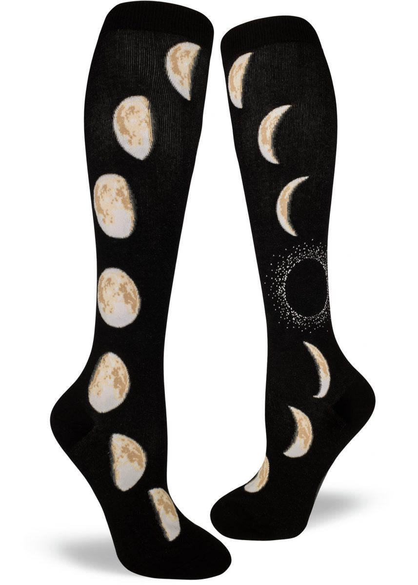 Modsocks {MOON PHASES} knee high + men's crew