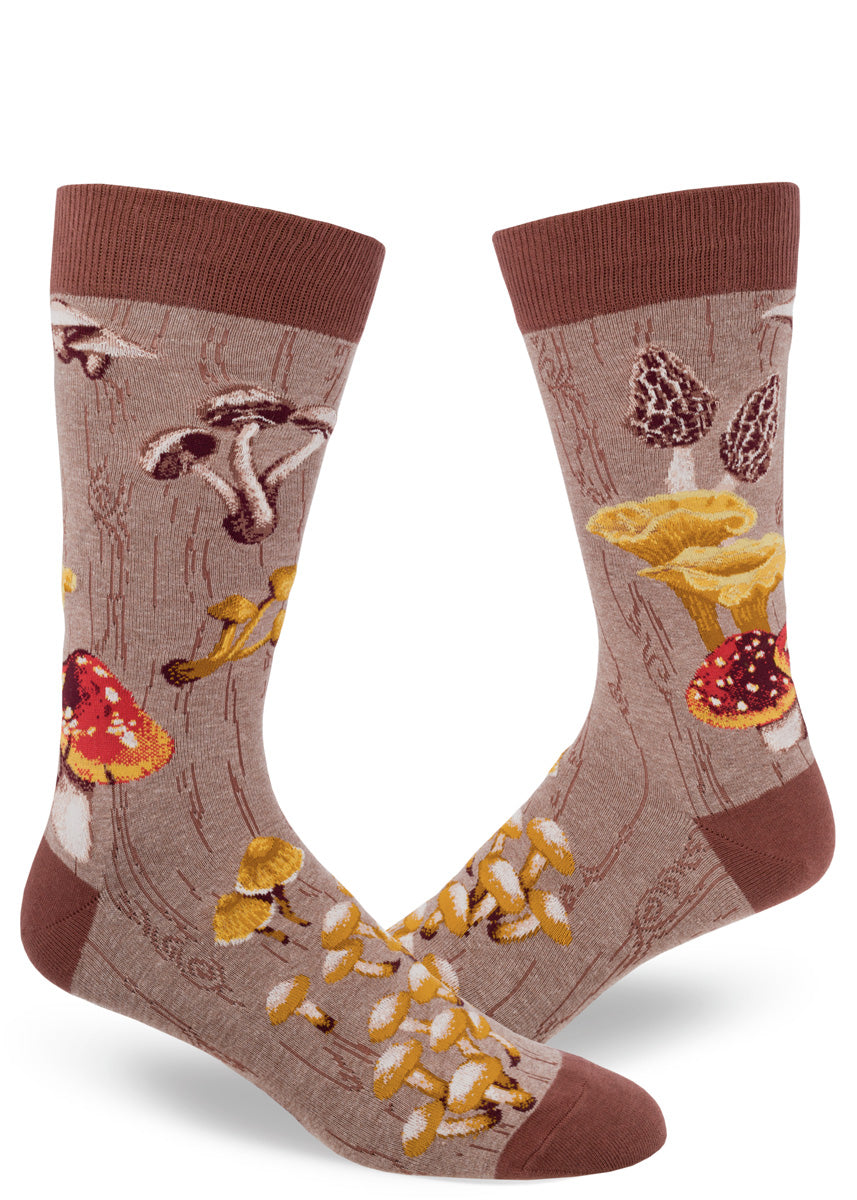 Modsocks {MUSHROOMS} knee high + women/men's crew