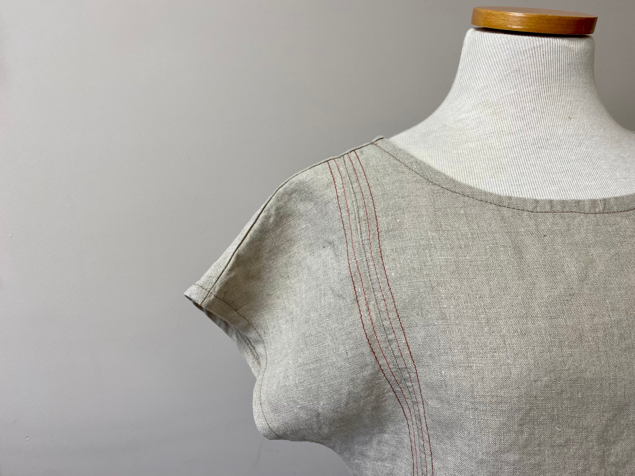 Maria Top {LINEN} w/stitching