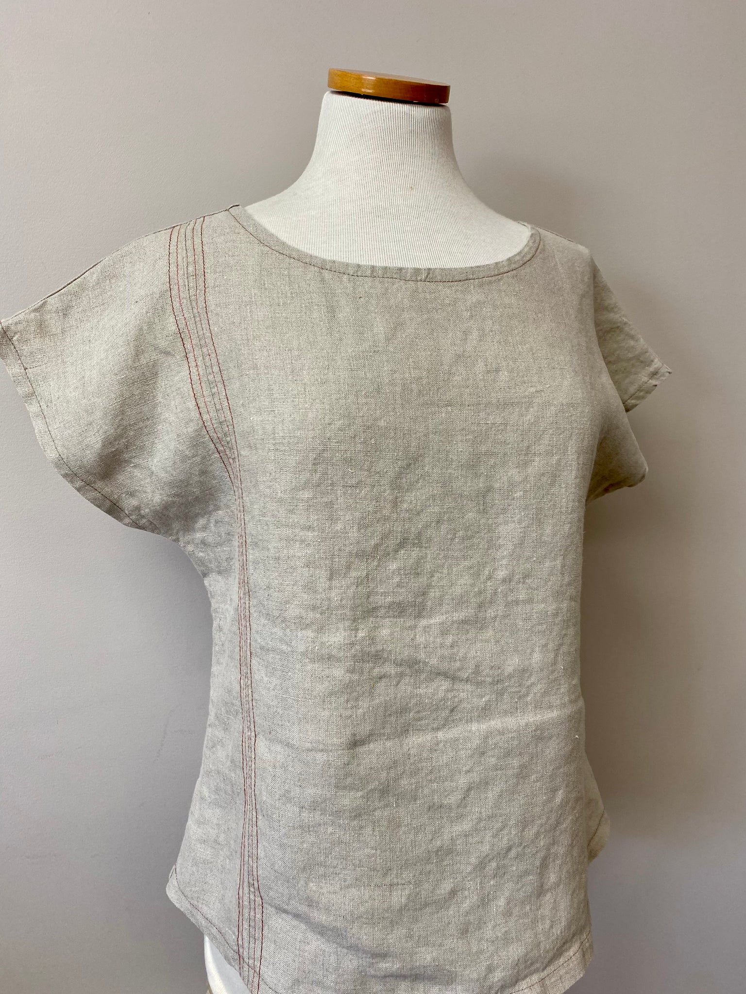 Maria Top {LINEN} w/stitching
