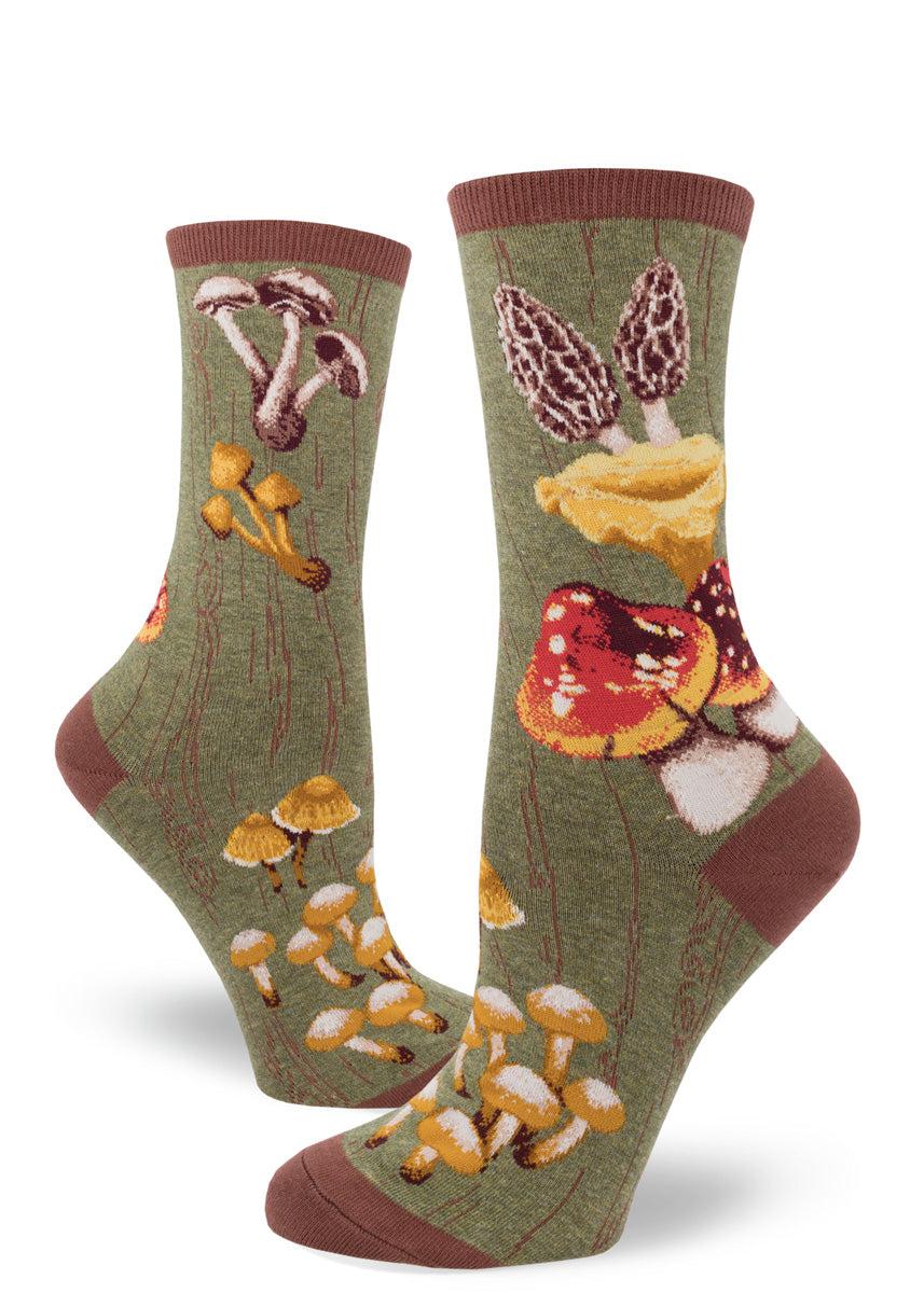 Modsocks {MUSHROOMS} knee high + women/men's crew