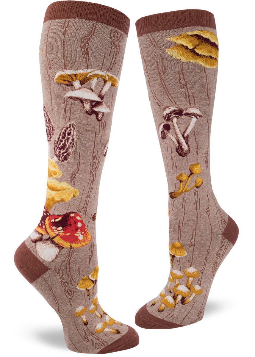 Modsocks {MUSHROOMS} knee high + women/men's crew