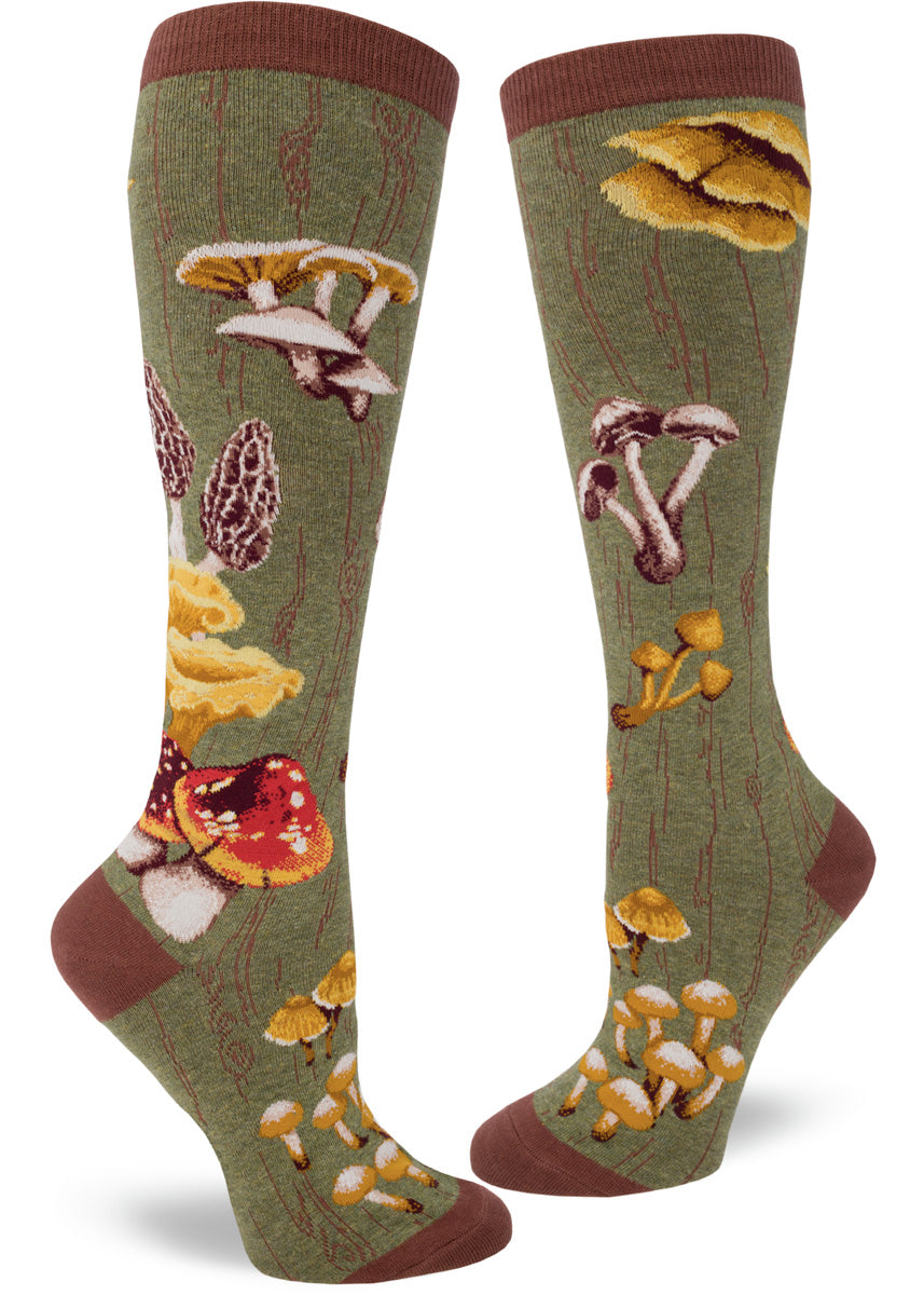 Modsocks {MUSHROOMS} knee high + women/men's crew