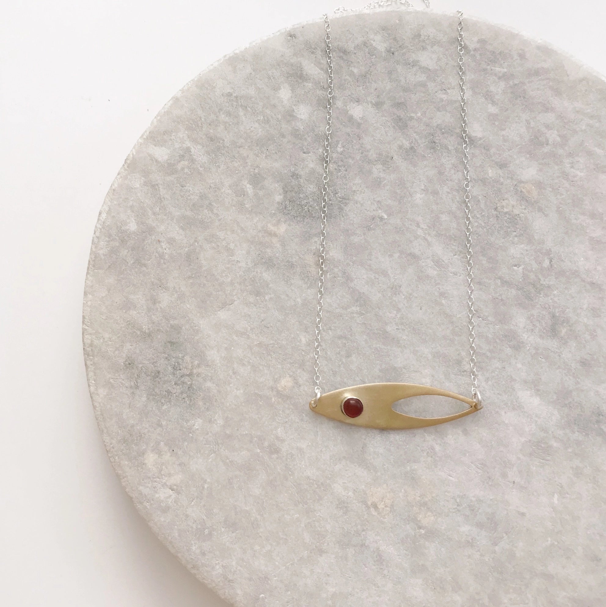 Modern Madini {PETAL BRASS BAR} necklace