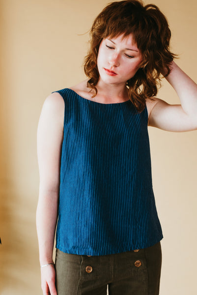 Christene {CROP TANK} pinstripe
