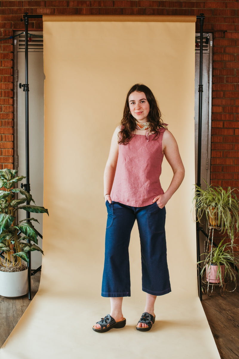 Christene {CROP TANK} Linen