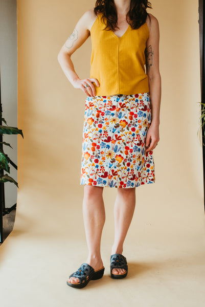 A-Line {SKIRT} pressed flowers
