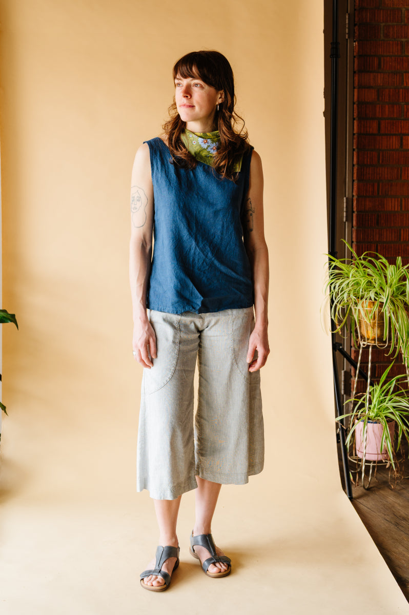 Bella Victoria CAPRI {LINEN/VISCOSE} sage/white