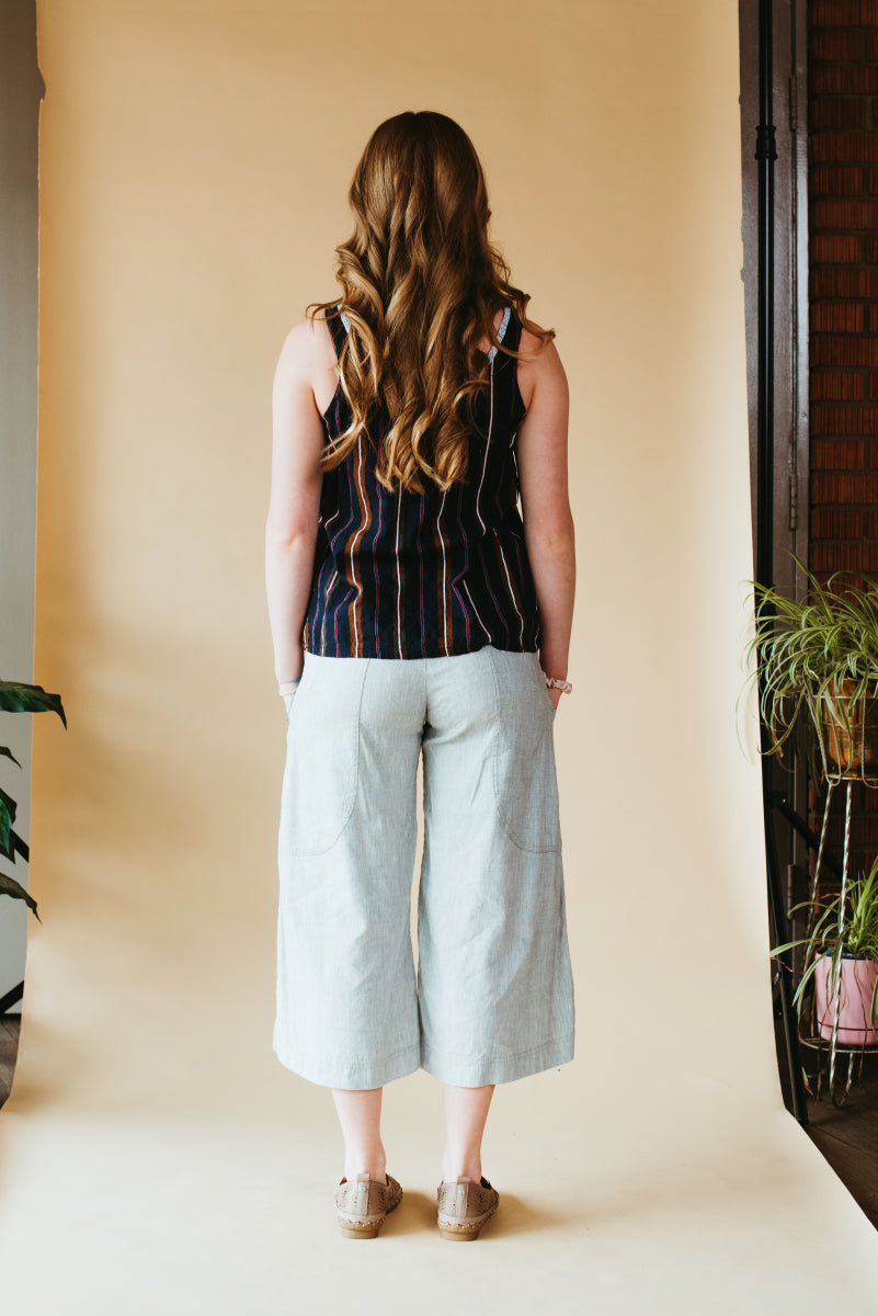 Bella Victoria CAPRI {LINEN/VISCOSE} sage/white