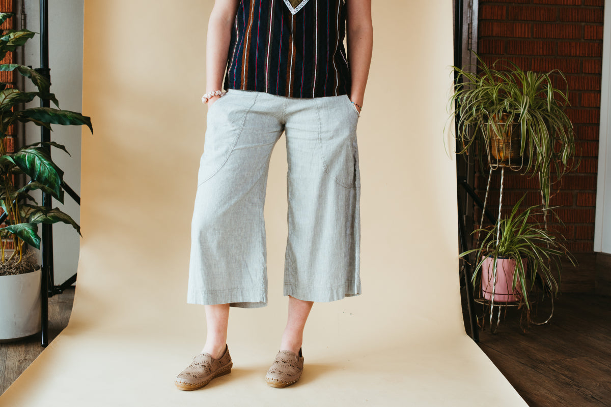 Bella Victoria CAPRI {LINEN/VISCOSE} sage/white
