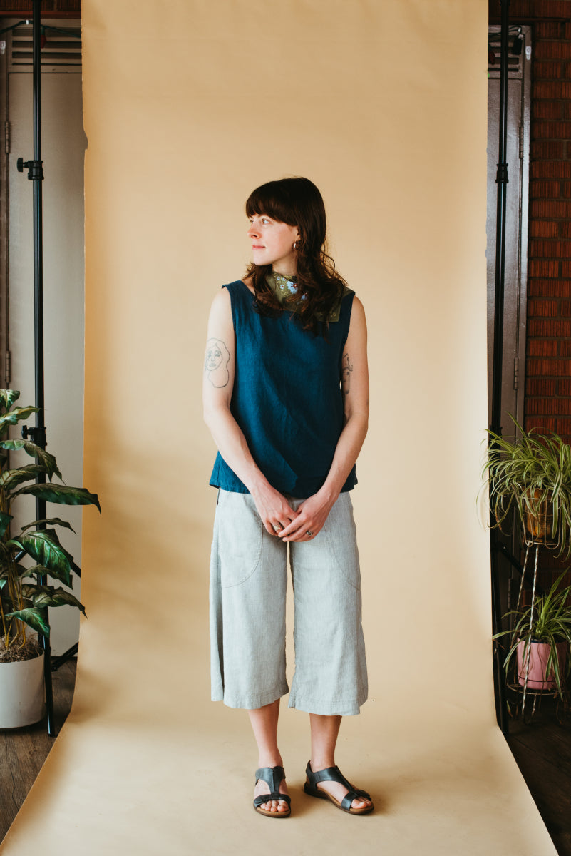 Bella Victoria CAPRI {LINEN/VISCOSE} sage/white