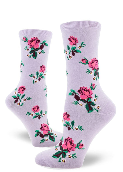 Modsocks {PINK ROSE} knee high + crew