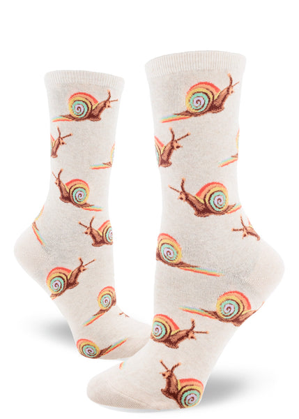 Modsocks {RAINBOW SNAIL} women's crew + knee high